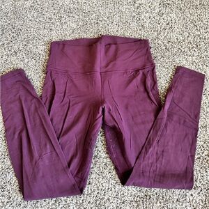Lululemon Align, size 12, maroon leggings, 28in length